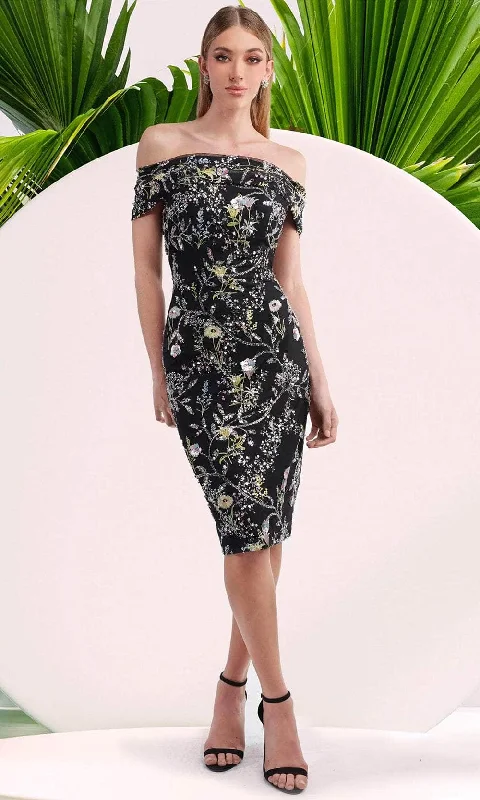 Women's Clothes And Apparel Sets Janique 5044 - Floral Print Sheath Dress