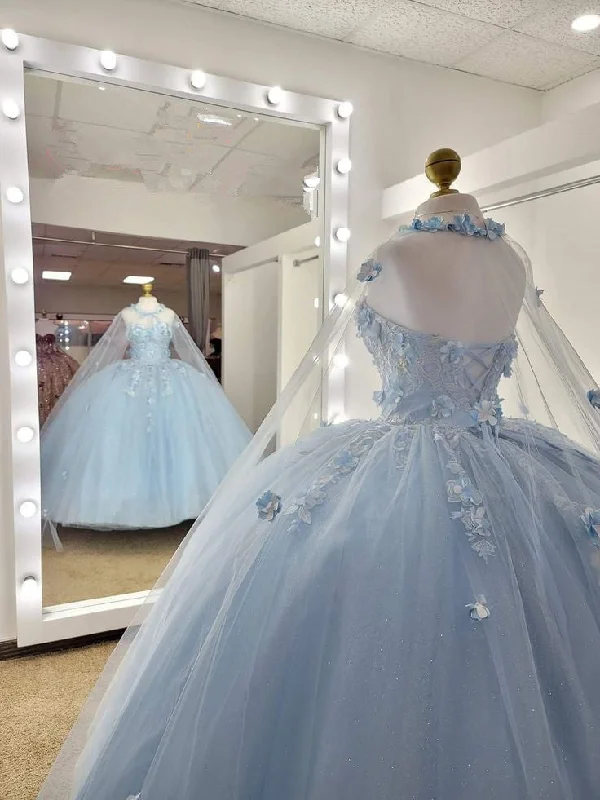 Woman Clothing Blue Quinceanera Dresses Long Sweet 15 Princess Dress Girl Prom 16 Ball Gown       S6529