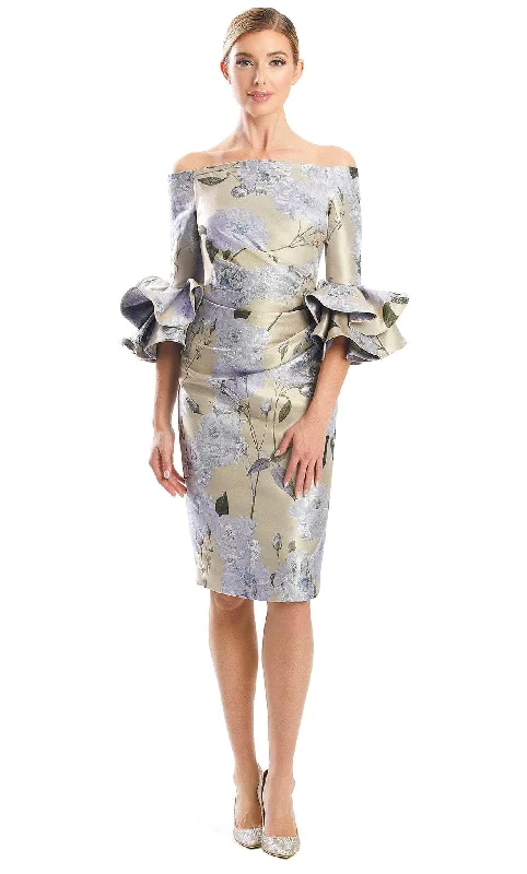 Women's Stylish Professional Garments Alexander by Daymor 1768S23 - Floral Knee-Length Dress