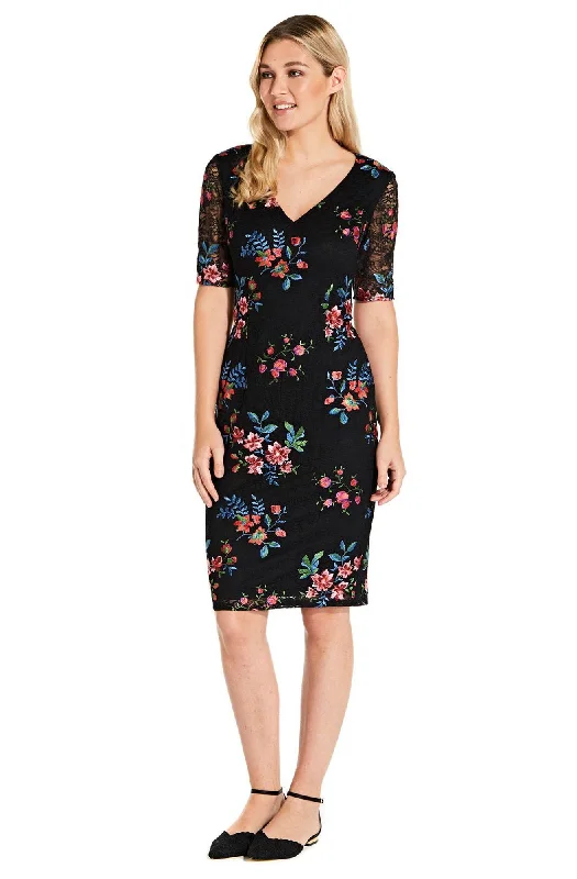 Women's Athletic Garments Adrianna Papell - Sheer Sleeve Floral Lace Fitted Dress AP1D102954SC