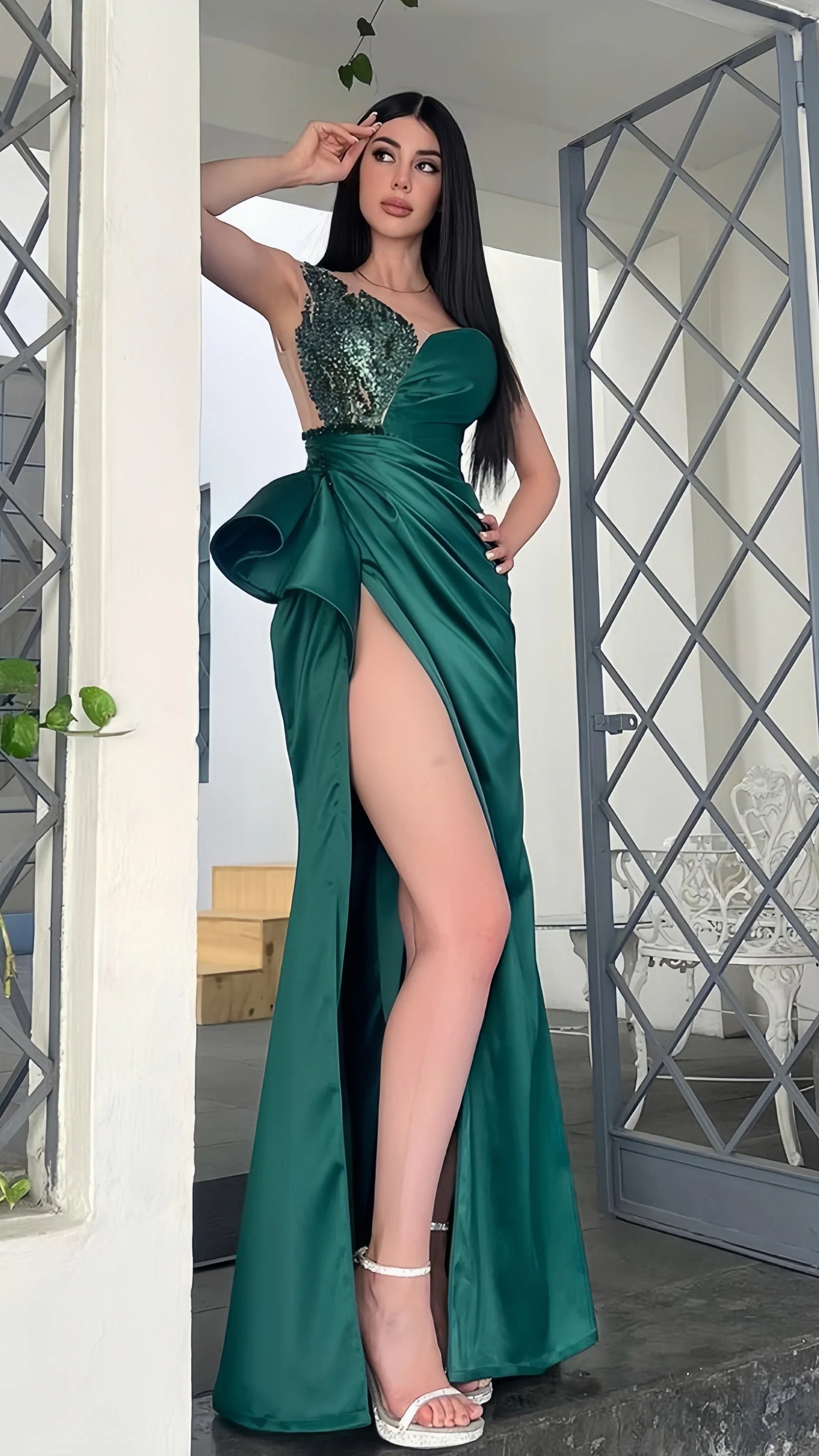 Women's Loungewear Clothes Green Sexy Prom Dresses Teenager Dance Dress, Long Party Formal Gown