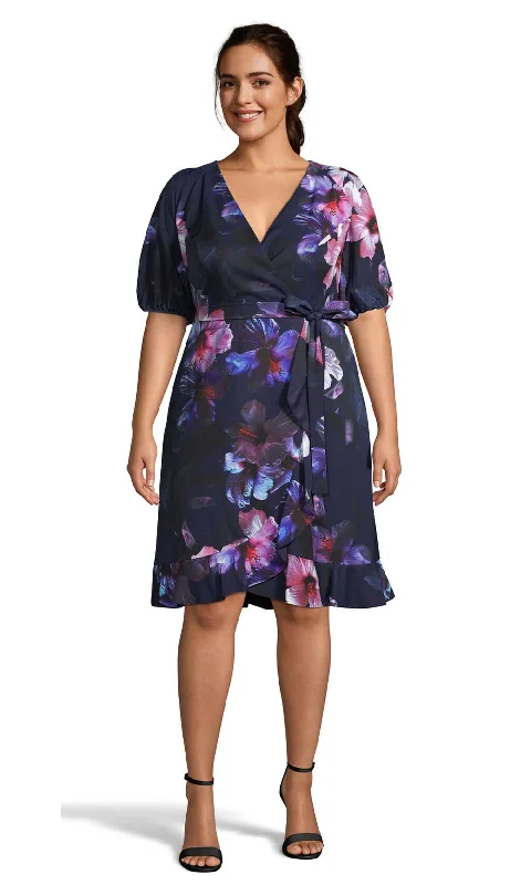 Casual Garments For Women Adrianna Papell - Flutter Hem Floral Print Wrap Dress AP1D103770SC