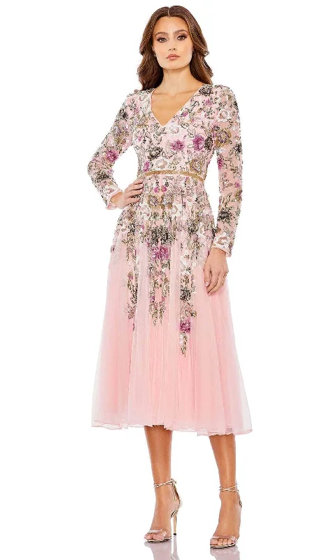 Women's Casual Apparel Mac Duggal 5594 - Floral V-Neck Dress