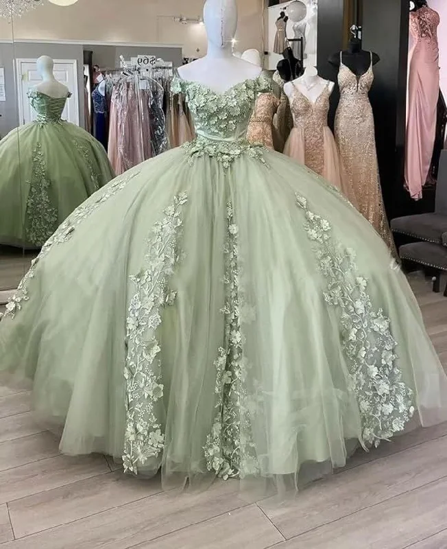 Women's Occasion Wear Clothing Gorgeous off Shoulder Quinceanera Dresses Ball Gown Puffy Prom Gowns Lace Sweet 15 16 Gown       S6737