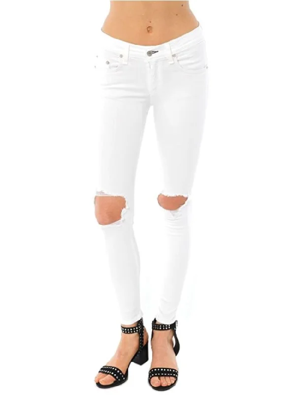 Clothing Sales rag & bone Bright White Capri Jeans With Holes