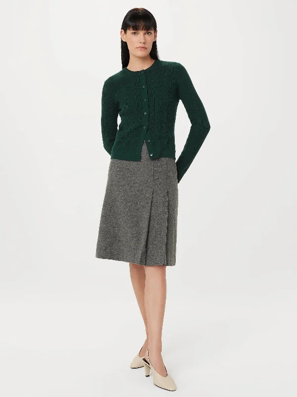 Best Boutiques Online The Merino Wool Fitted Cardigan in Pine Grove