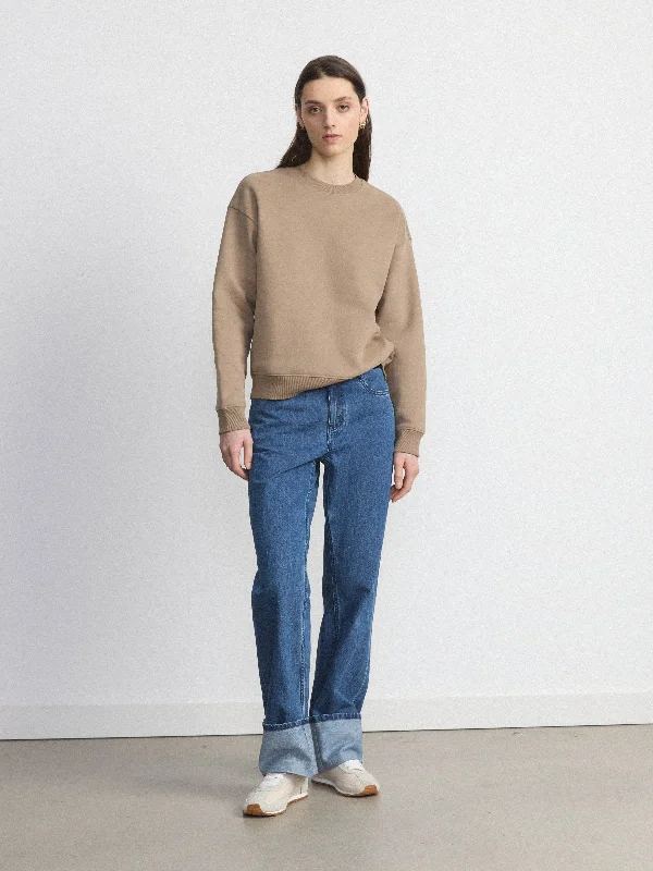 Formal Garments For Women The Soft Crewneck Sweatshirt in Greige