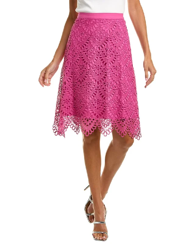 Women's High-Fashion Apparel Donna Karan Tile Lace Midi Skirt