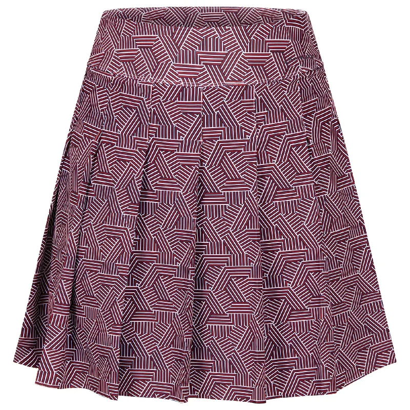 Women's Clothing For Outdoor Activities Womens Mira Pleated Regular Fit Skort Hexagon Red - SS24