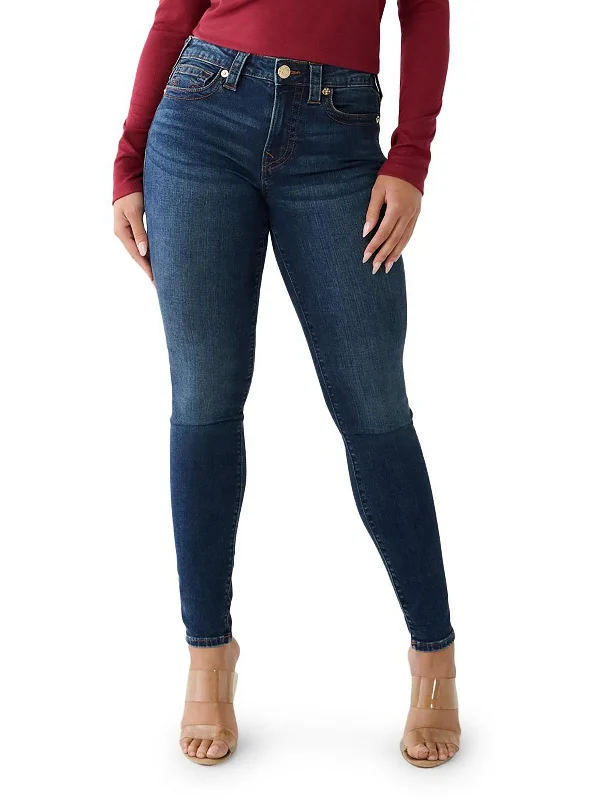 Sales For Clothes Jennie Curvy Womens Mid-Rise Dark Wash Skinny Jeans