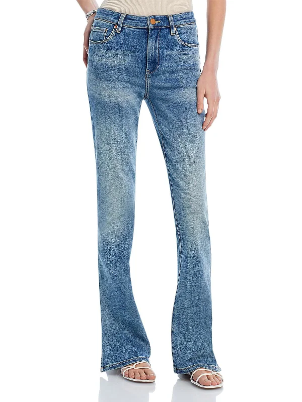 Online Clothing Stores Womens High Rise Faded Flare Jeans