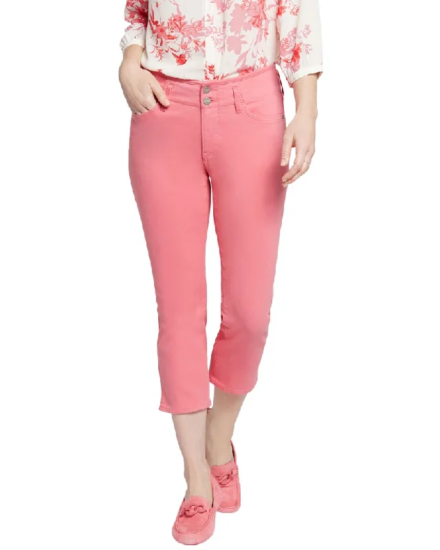 Women's Stylish Vacation Attire NYDJ Chloe Hollywood Pink Punch Capri