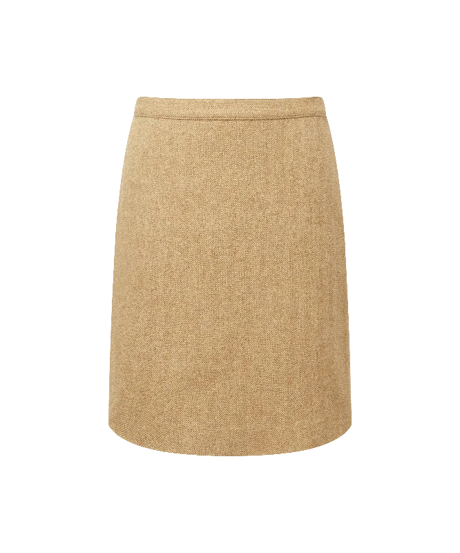 Fashion Women's Clothing Beauly Tweed Skirt - Oak Herringbone Tweed