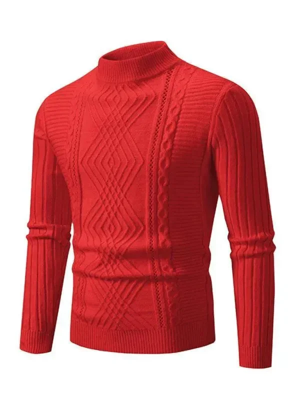 Women's Classic Attire Jacquard Knitted Cashmere Men Pullover Sweater