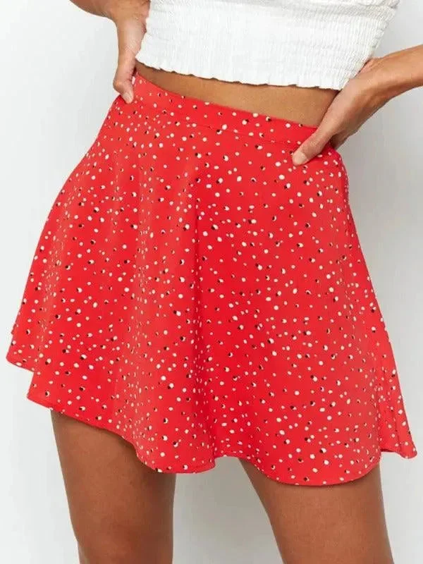 Affordable Trendy Clothes For Women Floral Chiffon Mini Umbrella Skirt