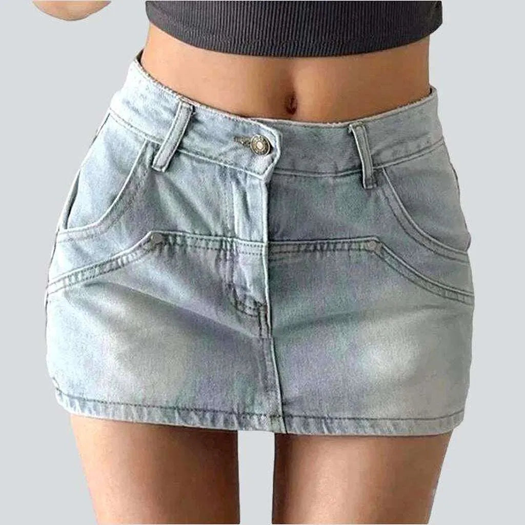 Women Clothing Ultra short urban denim skirt