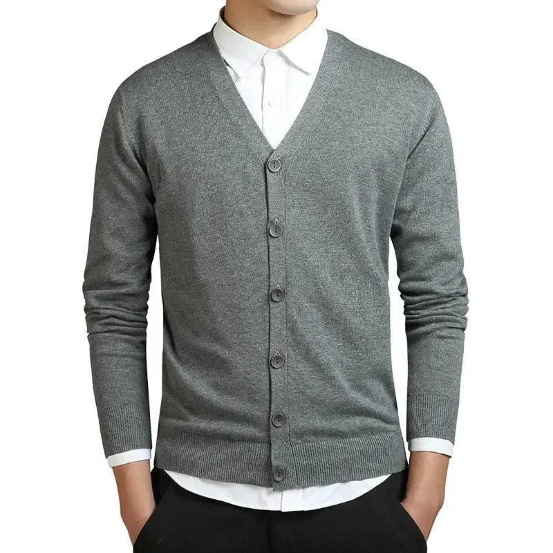 Best Online Boutiques Men Plain V-Neck Cardigan