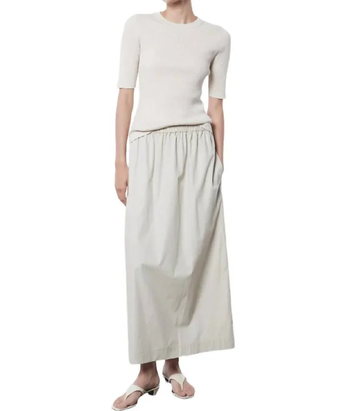 Women's Formal Event Outfit Cotton Resort Skirt In Clay