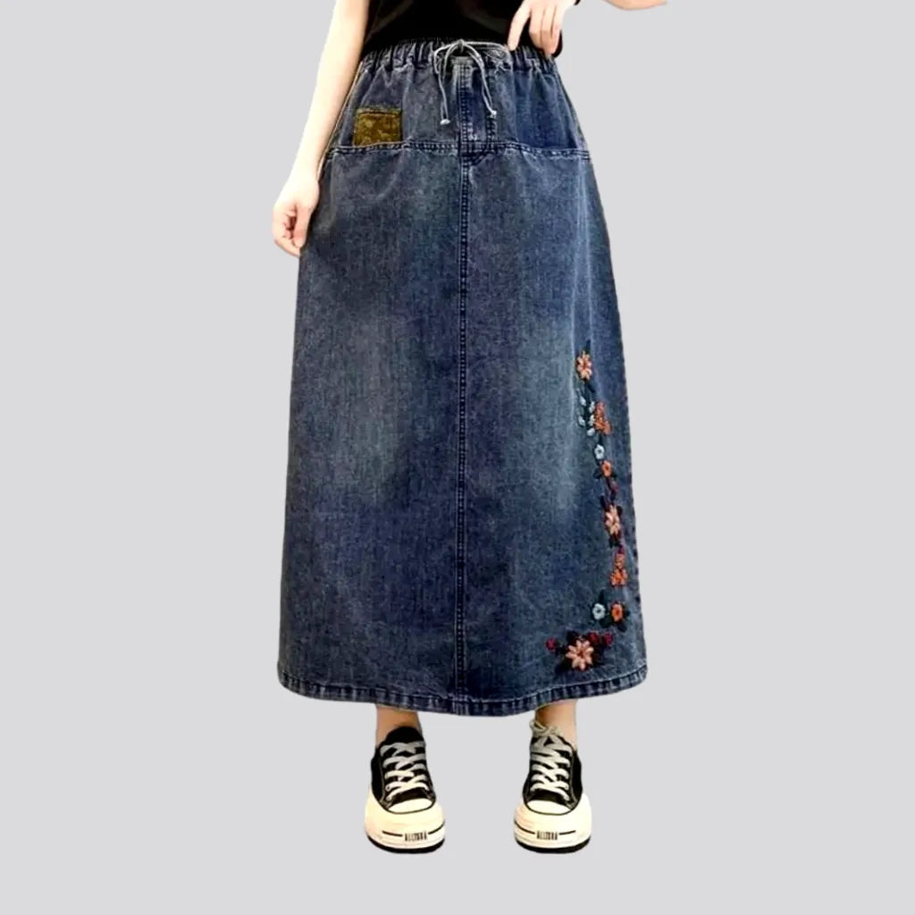 Women's Casual Wear Clothes Vintage boho jean skirt for women