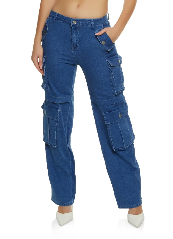 Comfy Women's Outfits for Daily Wear Wide Leg Cargo Jeans