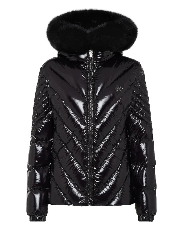 Outfits For Girls Nylon Down Jacket with Fur