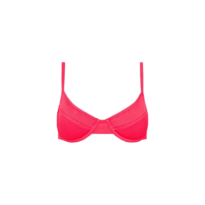 High-Fashion Women's Clothing Women's Ribbed Ditzy Underwire Bikini Top In Watermelon