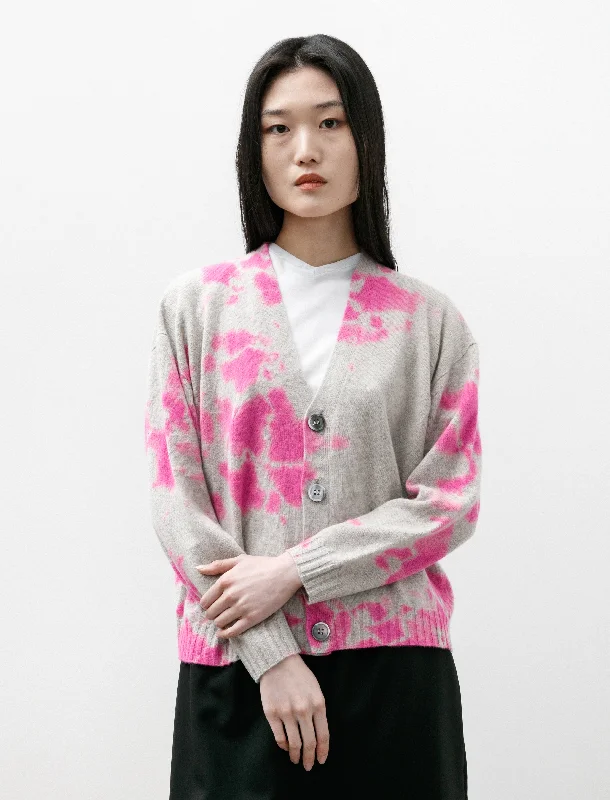 Flash Sale Clothing Cashmere Seamless Short Cardigan Shibori Pink/Grey