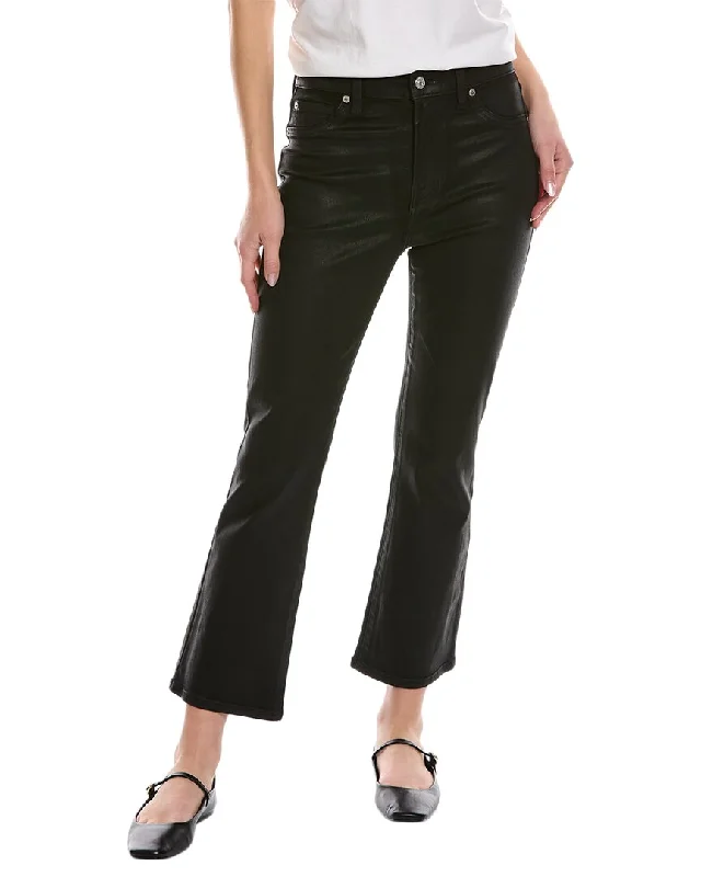 Women's Vintage Attire 7 For All Mankind Black High-Waist Slim Kick Jean