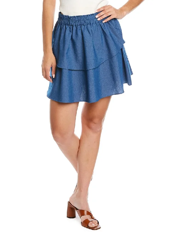 Women's Plus-Size Garments 1.STATE Elastic Waist Double Layer Mini Skirt