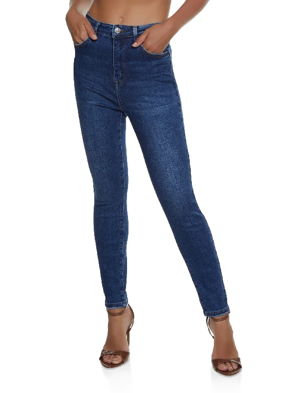 Sophisticated Women's Fashion WAX Basic High Waisted Skinny Jeans