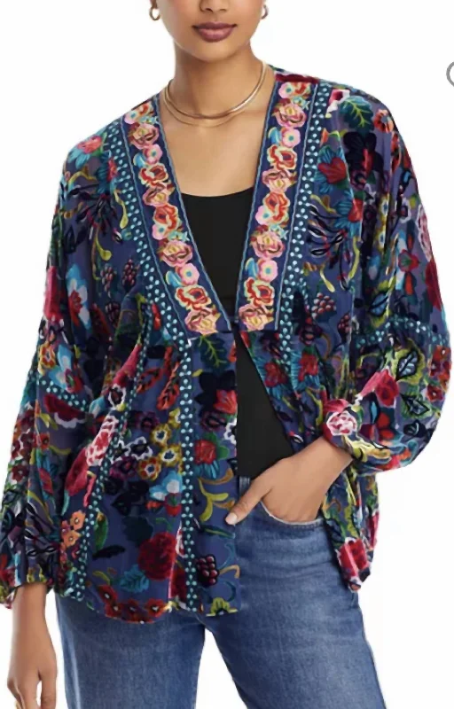 Women's Effortless Casual Outfit Minto Burnout Jacket In Multi