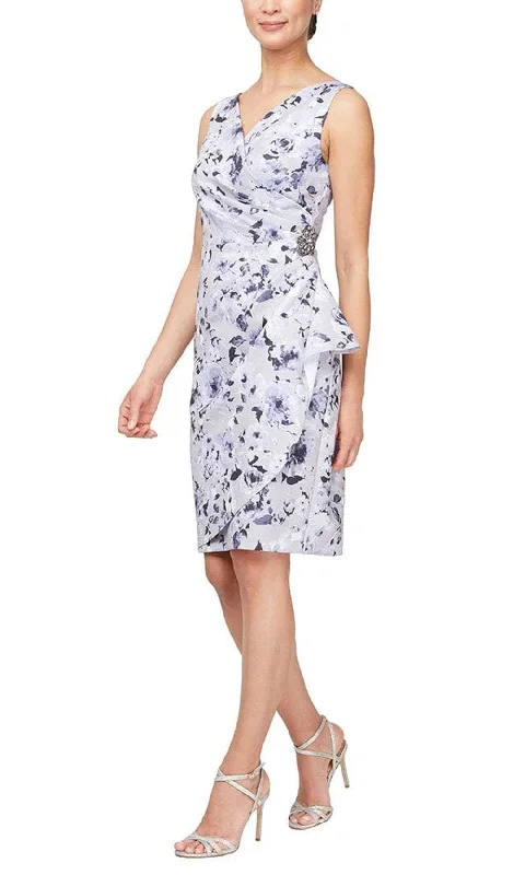 Women's Casual Wear Clothes Alex Evenings 8160433 - Short Floral Dress