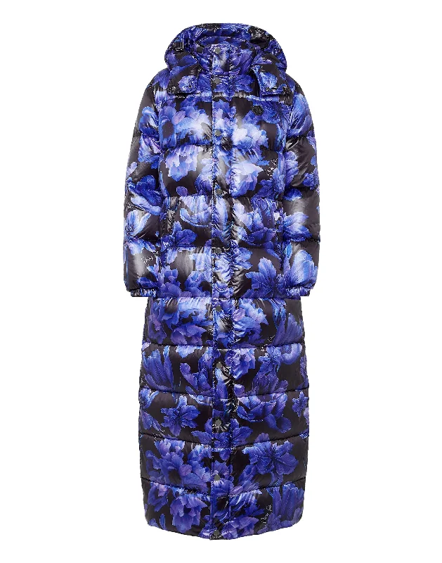 Clearance Sale Online Nylon Superlong Down Jacket Flowers