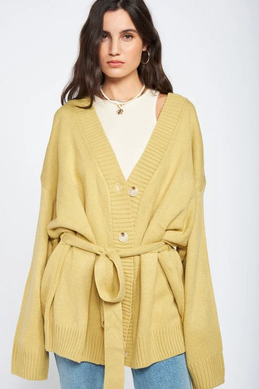 Clothing Sales Oversized Cardigan with Tie