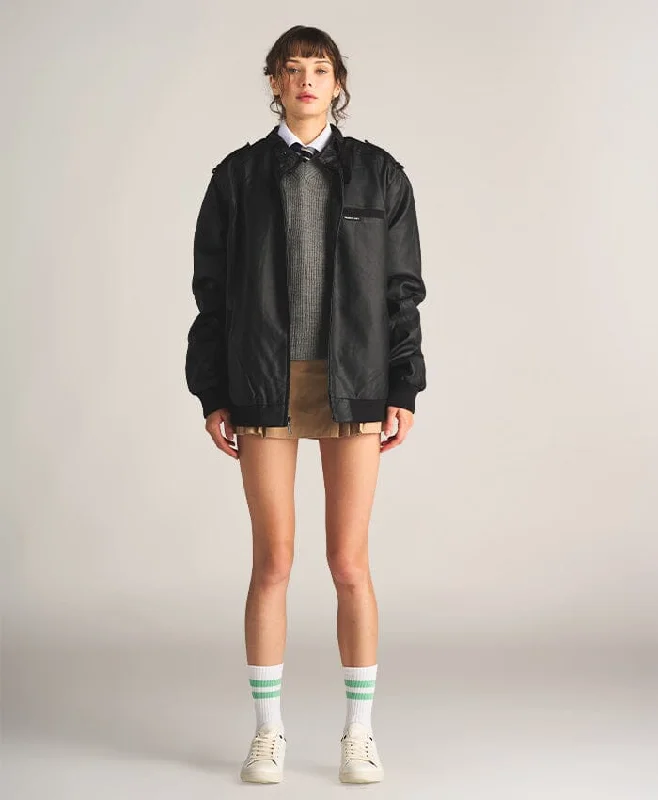 Weekend Sale Women's Faux Leather Iconic Racer Oversized Jacket