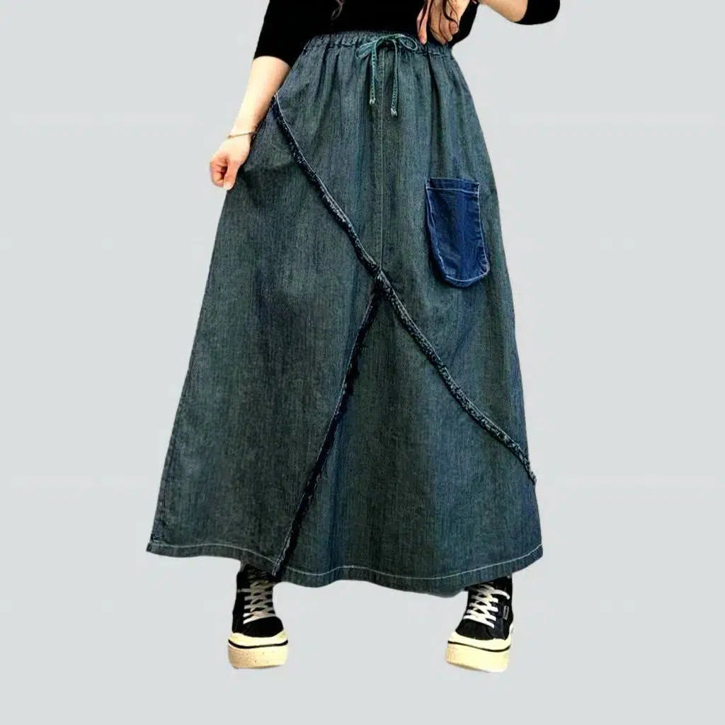 Women's Resort Attire Long high-waist women's denim skirt