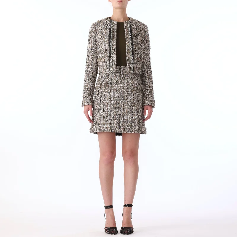 Best Online Women's Boutiques Texture Tweed Crop Jacket