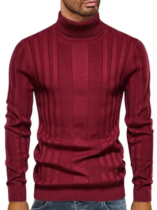 Women's High-Fashion Attire Casual Knitted Turtleneck Men Sweater