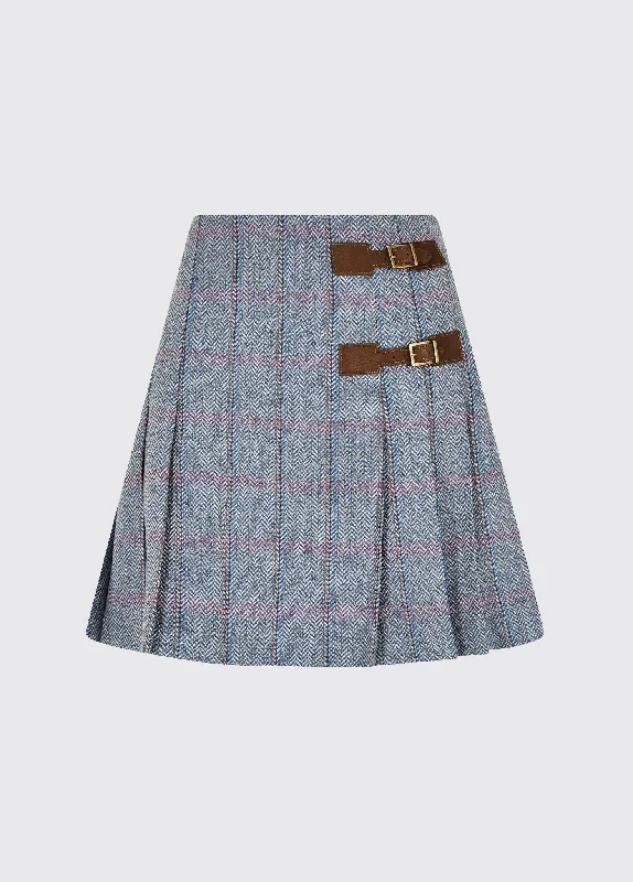 Women's Formal Clothes Blossom Tweed Skirt - Denim Haze