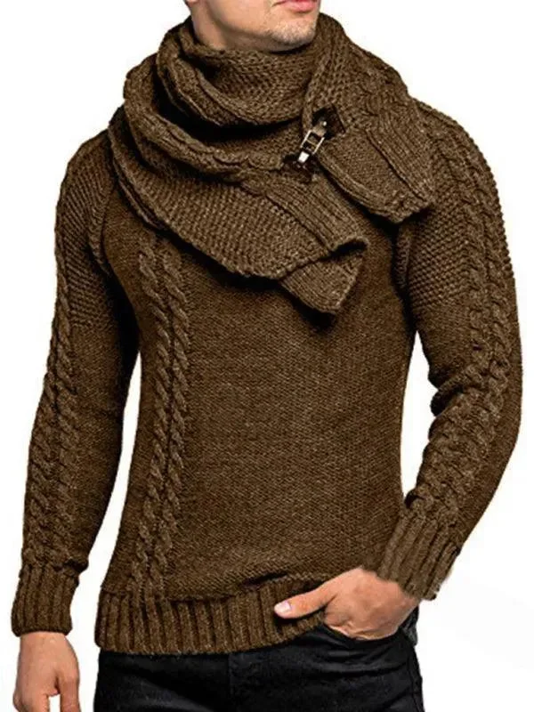 Classic Clothes For Women Scarf Twist Knitted Men Pullover Sweater