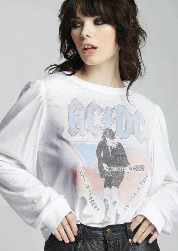 Women's Vintage Attire AC/DC 1979 World Tour Puff Sleeve