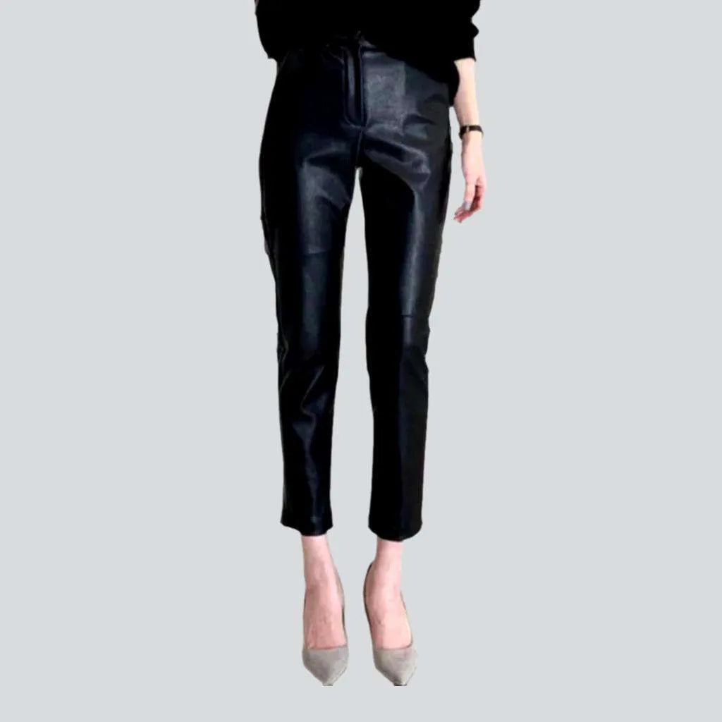 Workwear Fashion for Women Cigarette wax women's denim pants