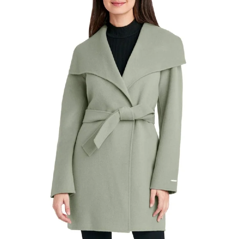 Women's Urban Clothing Tahari Women's Wool Wrap Coat with Tie Belt, Sage