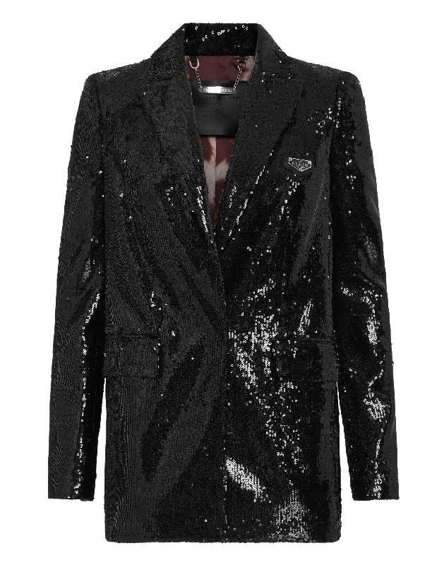 Woman Clothing Blazer Jacket Paillettes