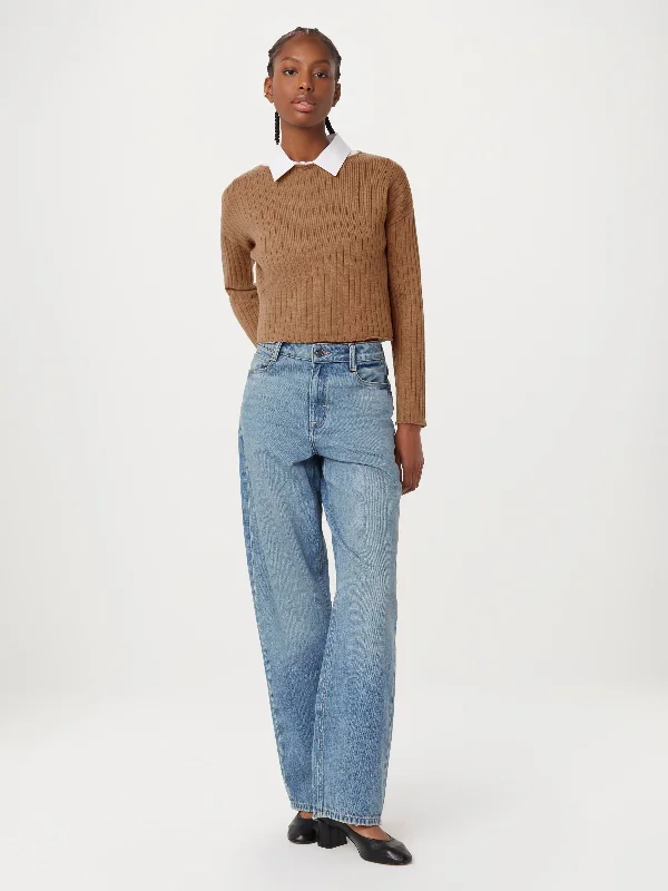 Women's Occasion Wear Clothing The Merino Wool Cropped Sweater in Nutmeg