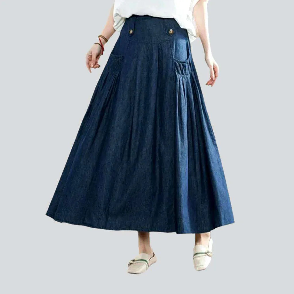 Elegant Women's Attire Long classic women's jeans skirt