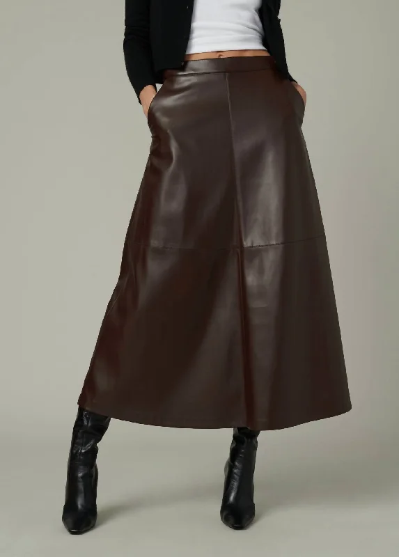 Holiday Discount Tavi Vegan Leather Skirt In Coffee Bean