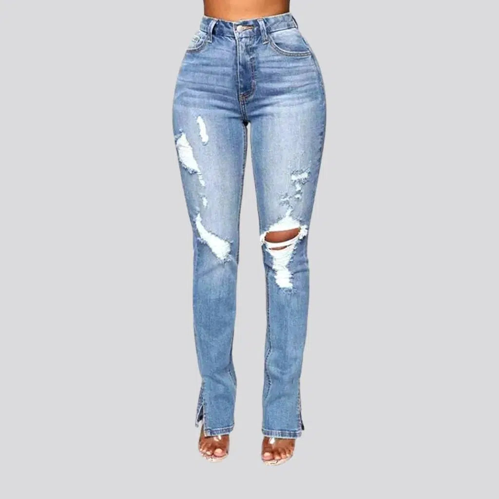 Women's Holiday Outfit Slim women's sanded jeans