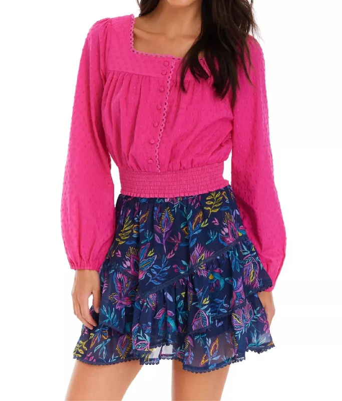 Women's Casual Outfit Gracie Mini Skirt In Bohemian Floral Navy