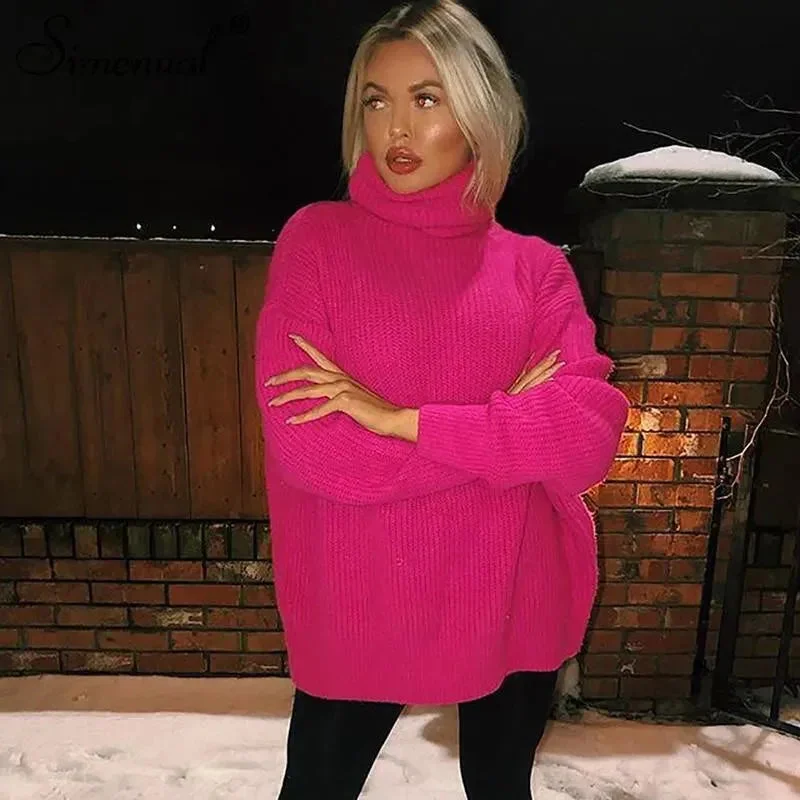 Women's Clothing For Special Occasions Oversized Women Turtleneck Sweater